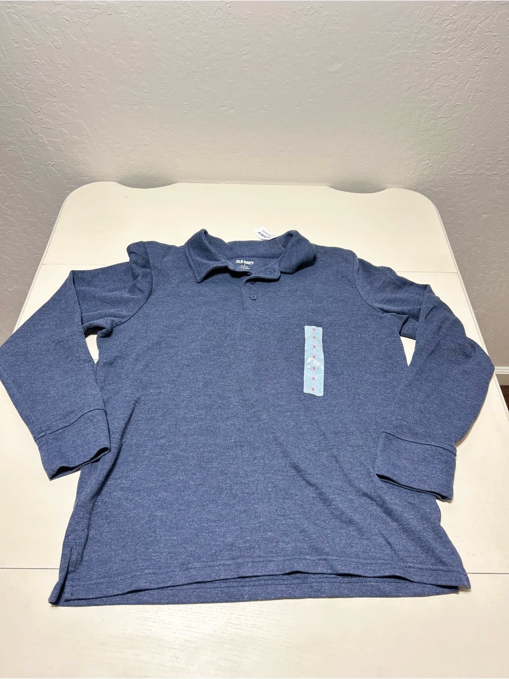 Old Navy Long Sleeve Polo Shirt - Navy Blue